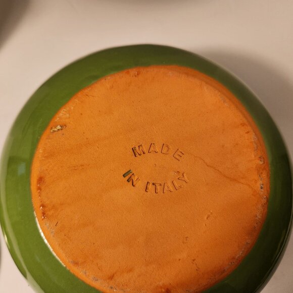 Vintage De Silva Green Terracotta Bean Pot Green Glazed Covered Casserole Dish - Picture 11 of 14